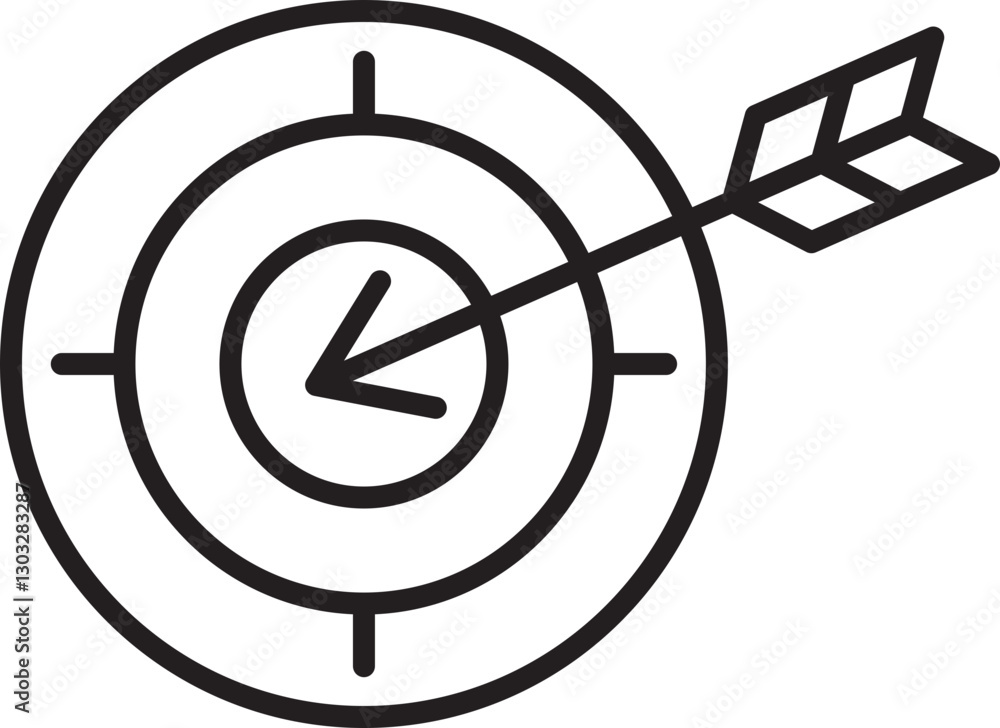 Poster target with an arrow in the center line icon
