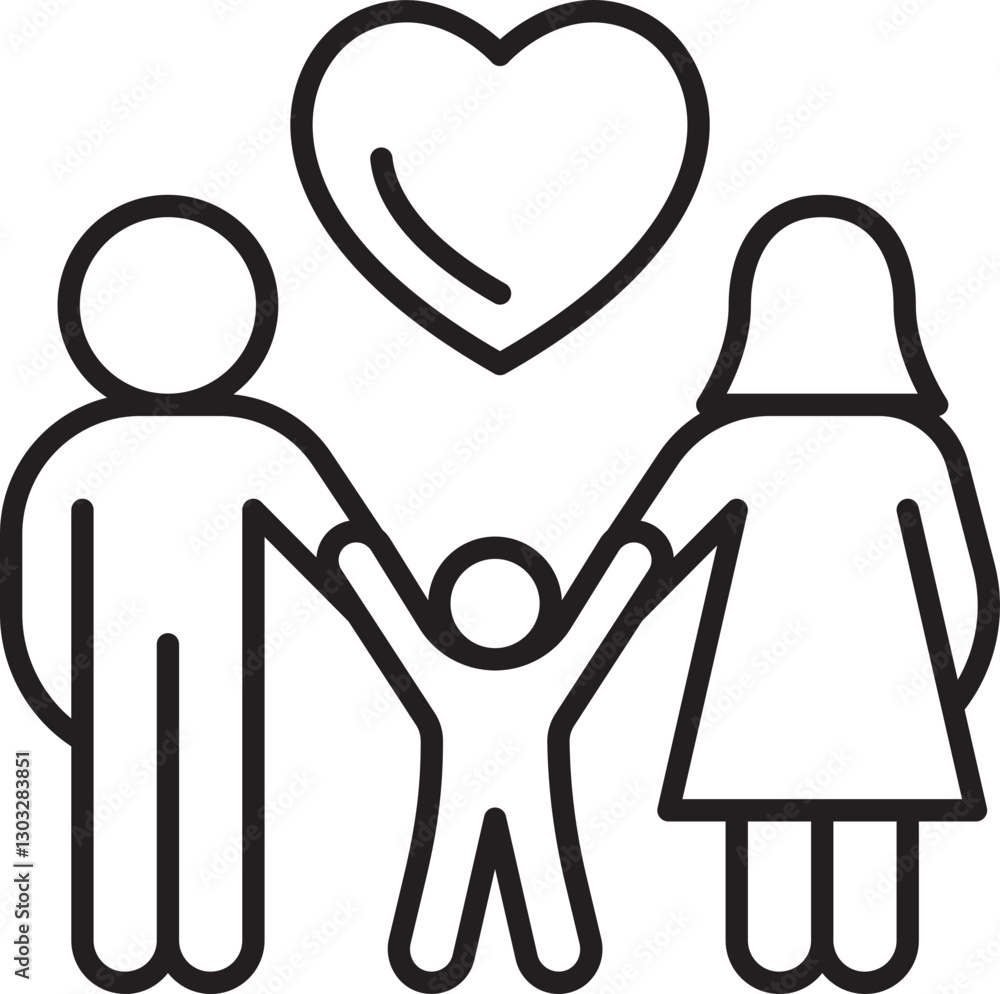 Poster heart with mouse cursor icon line icon