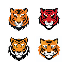 set of tiger heads