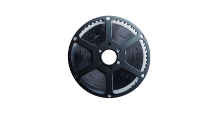 Fototapeta premium Vintage cinema film reel on black background
