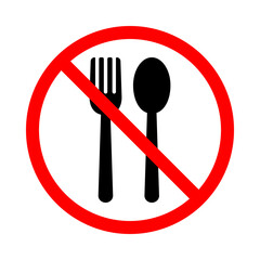 Fasting icon, no food, no eating sign and symbol design