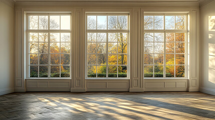 Autumnal Sunlight Through Grand Windows
