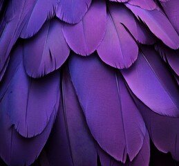 Close-up vibrant purple bird feathers