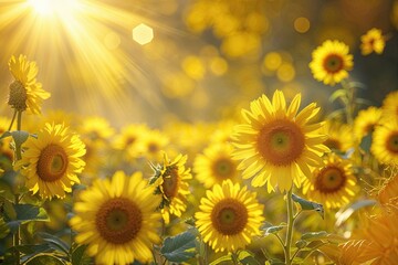 Obraz premium Radiant Yellow Canvas Exuding Warm Sunshine and Vivid Light