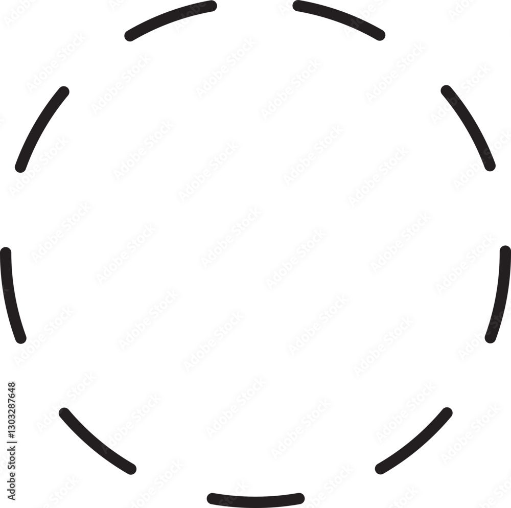 Poster circular outline with dashes around it line icon