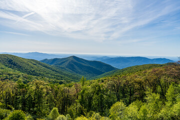mountain landscape with blue sky and clouds