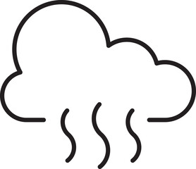 Obraz premium Cloud with rain illustration line icon