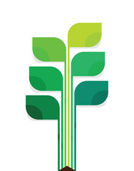 green ecology leaf infographic line process with template .for infographics design template