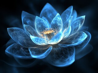 Glowing Lotus Flower in Dark