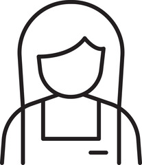 Outline of a woman with long hair line icon