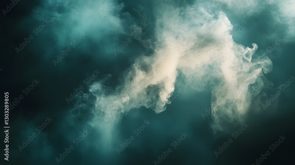 Poster ethereal mist and fog swirling in the atmosphere creating a mysterious and ominous backdrop with a s