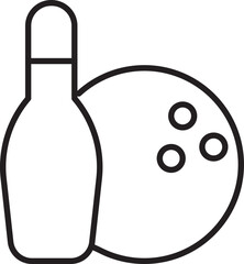 Bowling pin and ball icon illustration line icon