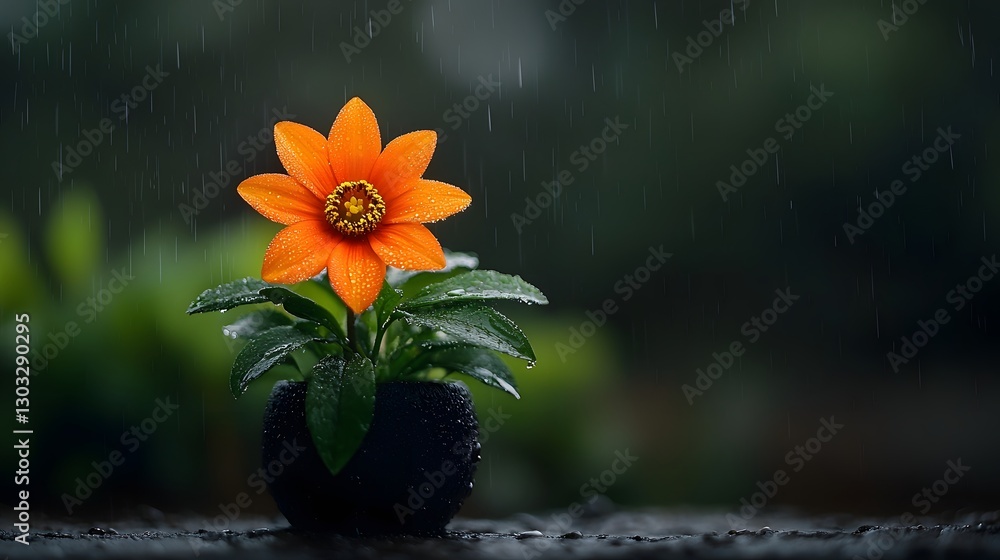 Poster a captivating and futuristic genetically modified flower with petals that display real time weather 