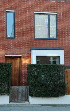 New brick wall building