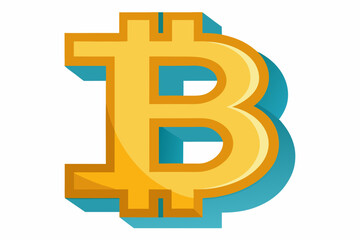 Obraz premium Golden Bitcoin Symbol With 3D Shadow Effect, Digital Currency, Cryptocurrency, Blockchain Technology, Online Transactions, Investment, Financial Market, Virtual Economy, Modern Finance, Futuristic 