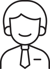 Line art illustration of a smiling businessman line icon