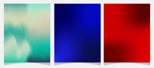 Obraz premium Set of covers design templates with vibrant gradient background. Trendy modern design. Applicable for placards, banners, flyers, presentations, covers and reports. Vector illustration. Eps10