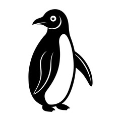 penguin vector illustration, penguin silhouette vector icon illustration 