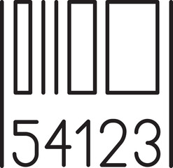 Barcode design with numbers and lines. line icon