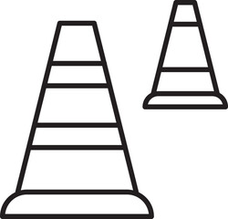 Traffic cones illustration line icon