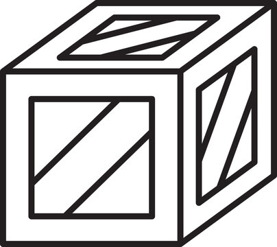 recommend clip art: Geometric abstract block design line icon