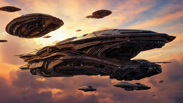 Sci-Fi Aircraft in the Sky
