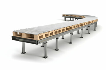 Factory conveyor belt product arrangement