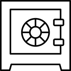 Safe with combination lock illustration line icon