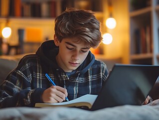 Teen studies online, home library