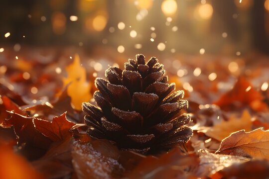 pine cones on the ground