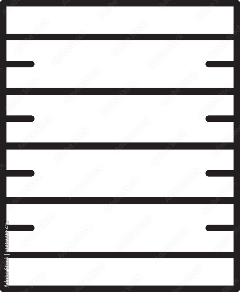 Poster blank notepad with horizontal lines design line icon