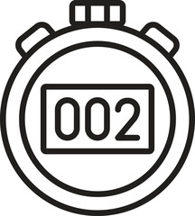Stopwatch with digital display line icon