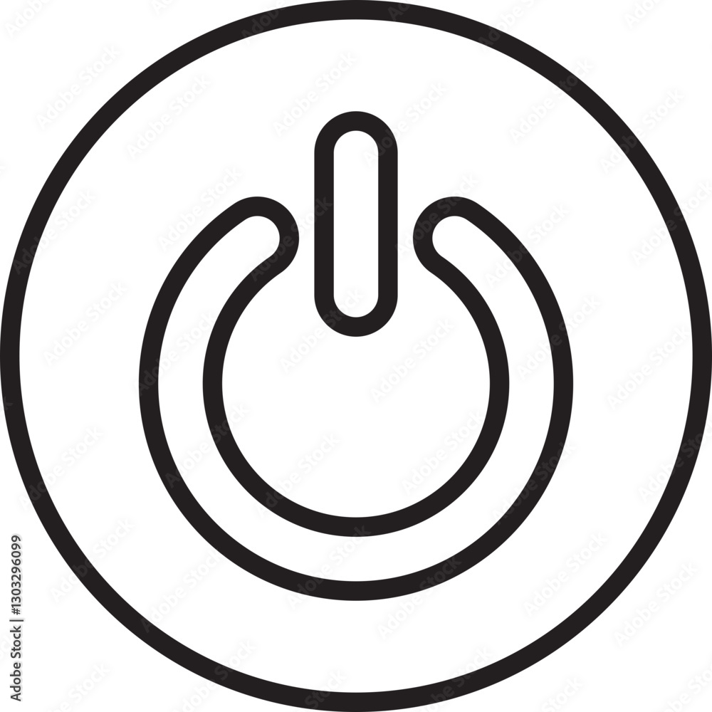 Poster power button symbol in a circle design line icon