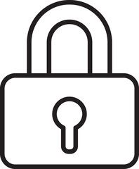 Lock icon with keyhole design line icon