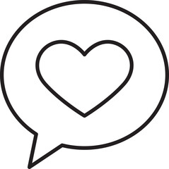 Chat bubble with a heart icon line icon