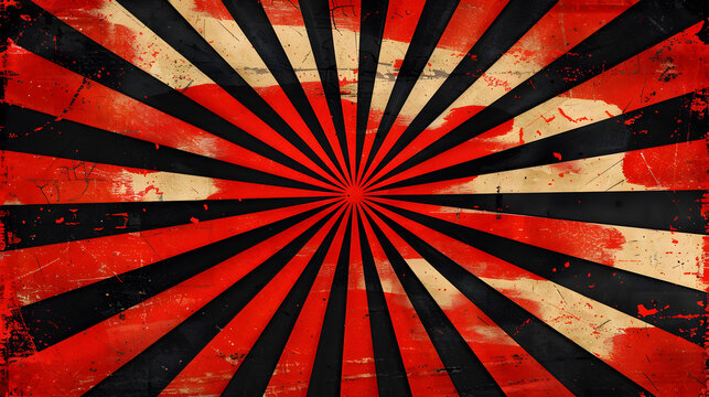 A vintage-style poster background with a striking red and black color scheme, creating a bold and nostalgic artistic design.