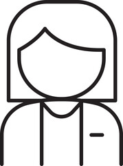 Minimalist woman avatar illustration line icon