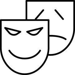 Theater masks symbolizing drama and emotion line icon