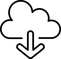 Cloud download icon graphic design. line icon