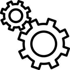 Gears in motion design line icon