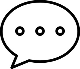 Speech bubble with ellipsis line icon