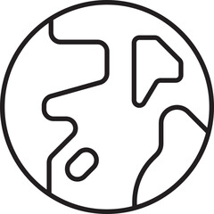 Minimalist earth outline illustration icon