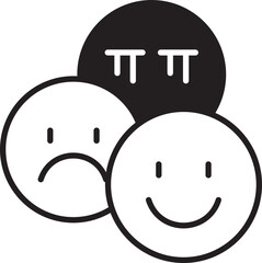 Emotions represented by smiley faces icon