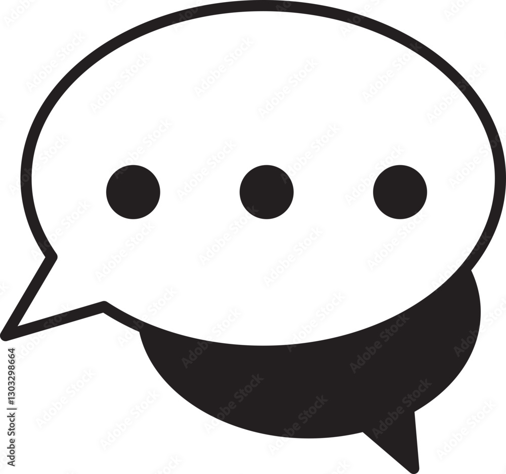 Poster speech bubble icon with dots inside. icon