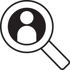 User profile icon with magnifying glass icon