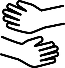 Hands in a clapping gesture line icon