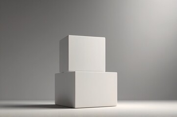 white box on a stack