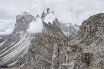 view of the Seceda area in the Italian Dolomites