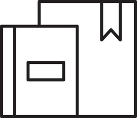 Books with bookmark illustration line icon