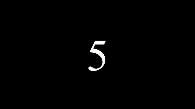 10 second countdown on black background